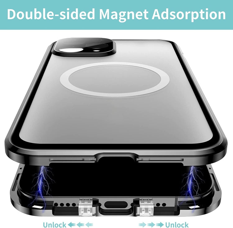 For iPhone 12 Pro 360 Full Body Magnetic Frosted Magsafe Phone Case(Navy Blue) - iPhone 12 / 12 Pro Cases by buy2fix | Online Shopping UK | buy2fix