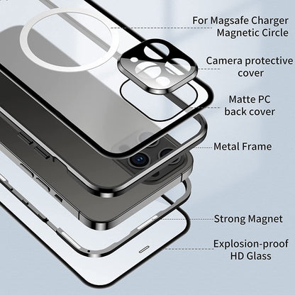 For iPhone 12 Pro 360 Full Body Magnetic Frosted Magsafe Phone Case(Gold) - iPhone 12 / 12 Pro Cases by buy2fix | Online Shopping UK | buy2fix