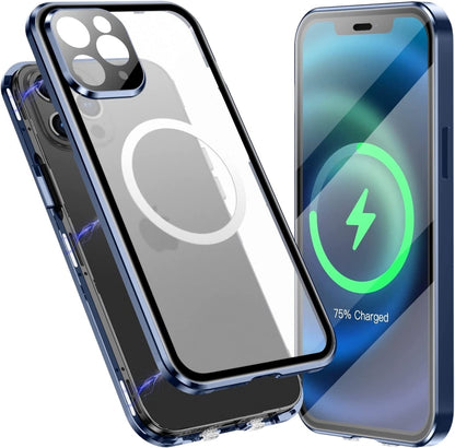 For iPhone 12 Pro Max 360 Full Body Magnetic Frosted Magsafe Phone Case(Navy Blue) - iPhone 12 Pro Max Cases by buy2fix | Online Shopping UK | buy2fix