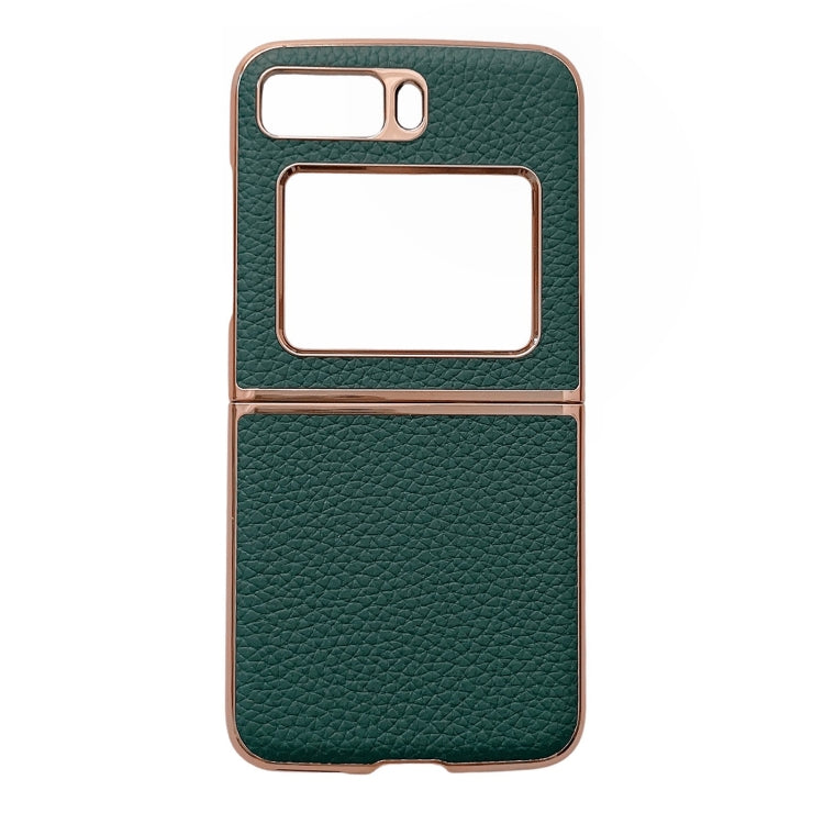 For Motorola Moto Razr 2022 Star Series Nano Electroplating PU Phone Case(Forest Green) by buy2fix