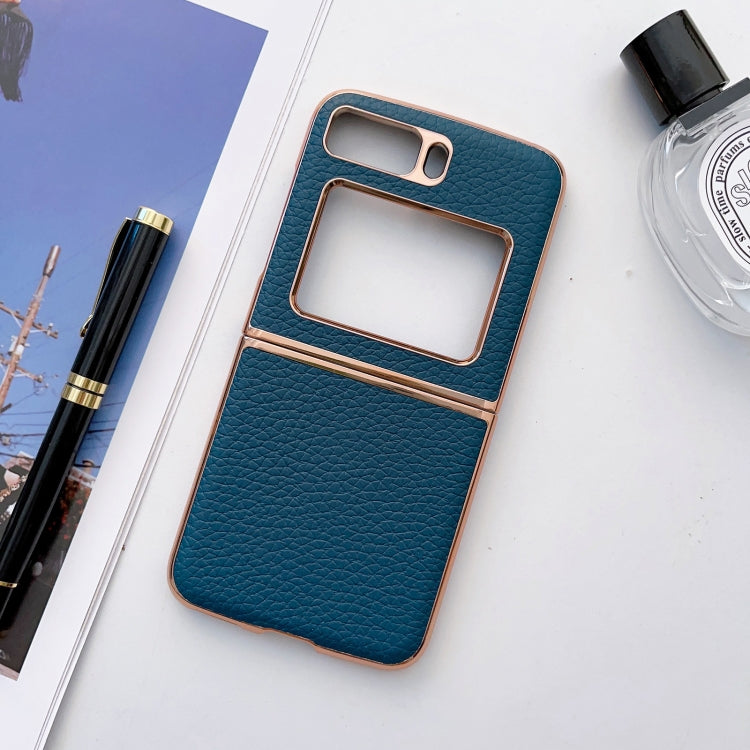 For Motorola Moto Razr 2022 Star Series Nano Electroplating PU Phone Case(Blue) by buy2fix