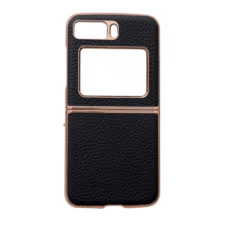 For Motorola Moto Razr 2022 Star Series Nano Electroplating PU Phone Case(Black) by buy2fix