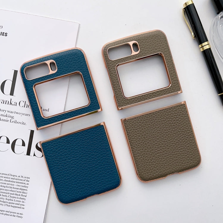 For Motorola Moto Razr 2022 Star Series Nano Electroplating PU Phone Case(Forest Green) by buy2fix