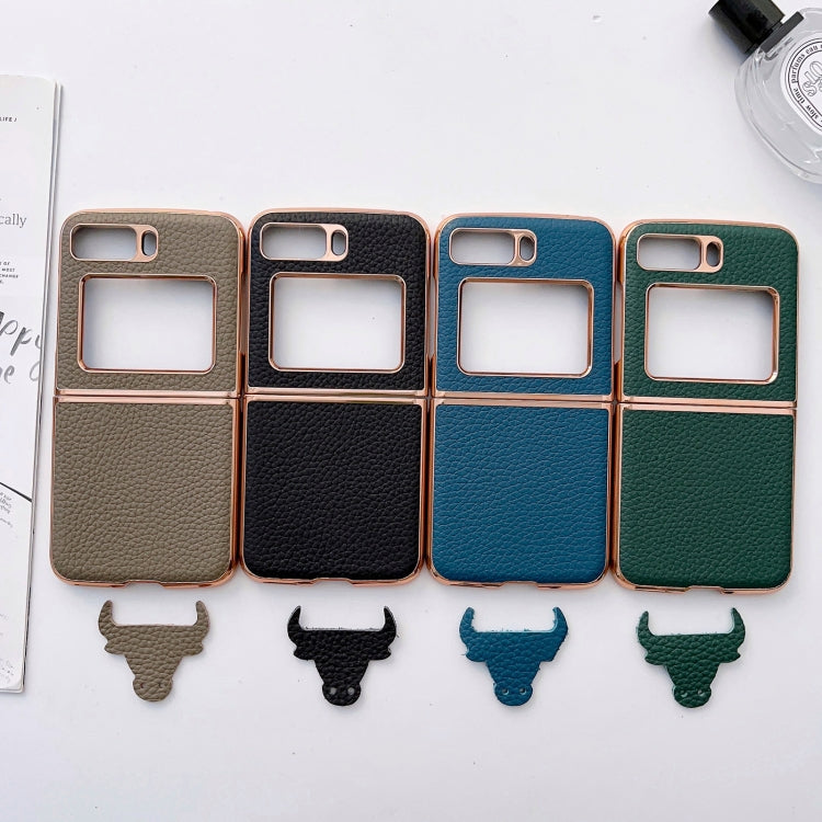 For Motorola Moto Razr 2022 Star Series Nano Electroplating PU Phone Case(Forest Green) by buy2fix