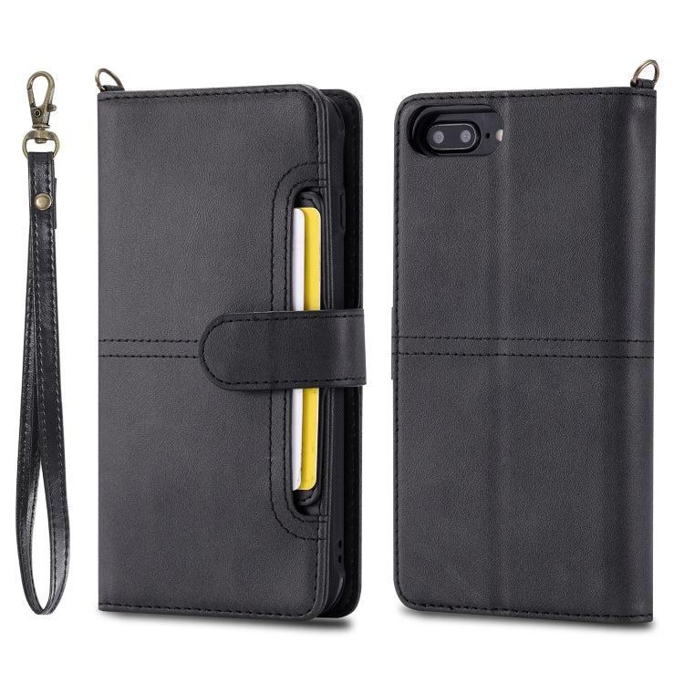 For iPhone 6 Plus / 7 Plus / 8 Plus Multifunctional Detachable Magnetic Horizontal Flip Leather Case with Card Slots & Holder & Wallet & Photo Frame(Black) - More iPhone Cases by buy2fix | Online Shopping UK | buy2fix