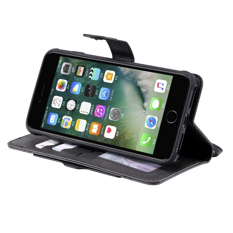 For iPhone 6 Plus / 7 Plus / 8 Plus Multifunctional Detachable Magnetic Horizontal Flip Leather Case with Card Slots & Holder & Wallet & Photo Frame(Black) - More iPhone Cases by buy2fix | Online Shopping UK | buy2fix