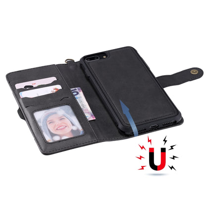 For iPhone 6 Plus / 7 Plus / 8 Plus Multifunctional Detachable Magnetic Horizontal Flip Leather Case with Card Slots & Holder & Wallet & Photo Frame(Black) - More iPhone Cases by buy2fix | Online Shopping UK | buy2fix
