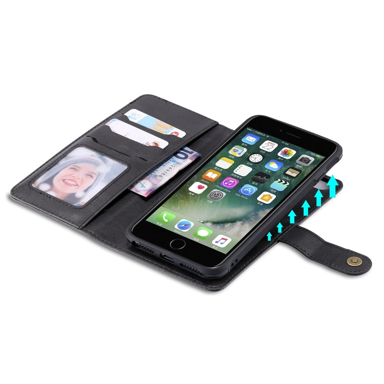 For iPhone 6 Plus / 7 Plus / 8 Plus Multifunctional Detachable Magnetic Horizontal Flip Leather Case with Card Slots & Holder & Wallet & Photo Frame(Black) - More iPhone Cases by buy2fix | Online Shopping UK | buy2fix
