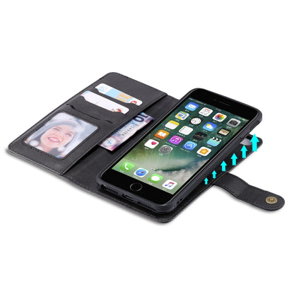 For iPhone 6 Plus / 7 Plus / 8 Plus Multifunctional Detachable Magnetic Horizontal Flip Leather Case with Card Slots & Holder & Wallet & Photo Frame(Black) - More iPhone Cases by buy2fix | Online Shopping UK | buy2fix