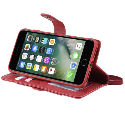 For iPhone 6 Plus / 7 Plus / 8 Plus Multifunctional Detachable Magnetic Horizontal Flip Leather Case with Card Slots & Holder & Wallet & Photo Frame(Red) - More iPhone Cases by buy2fix | Online Shopping UK | buy2fix