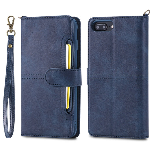 For iPhone 6 Plus / 7 Plus / 8 Plus Multifunctional Detachable Magnetic Horizontal Flip Leather Case with Card Slots & Holder & Wallet & Photo Frame(Blue) - More iPhone Cases by buy2fix | Online Shopping UK | buy2fix