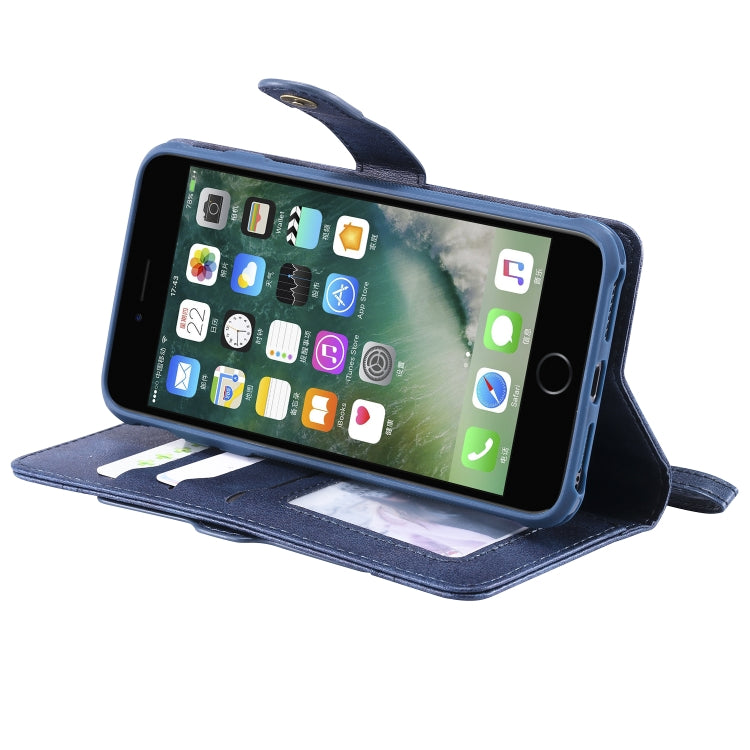 For iPhone 6 Plus / 7 Plus / 8 Plus Multifunctional Detachable Magnetic Horizontal Flip Leather Case with Card Slots & Holder & Wallet & Photo Frame(Blue) - More iPhone Cases by buy2fix | Online Shopping UK | buy2fix