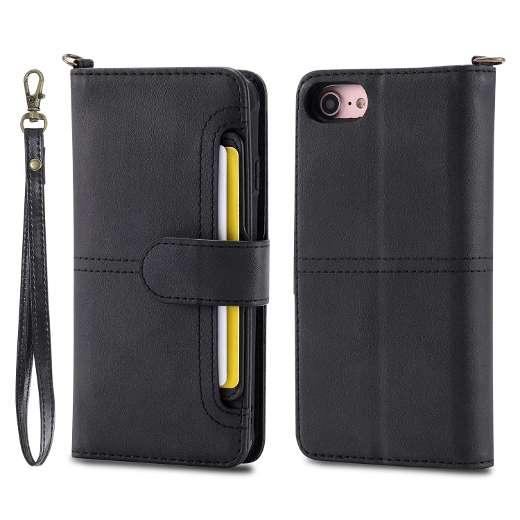 For iPhone 6 / 7 / 8 Multifunctional Detachable Magnetic Horizontal Flip Leather Case with Card Slots & Holder & Wallet & Photo Frame(Black) - More iPhone Cases by buy2fix | Online Shopping UK | buy2fix