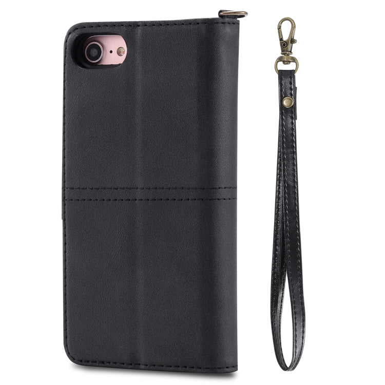 For iPhone 6 / 7 / 8 Multifunctional Detachable Magnetic Horizontal Flip Leather Case with Card Slots & Holder & Wallet & Photo Frame(Black) - More iPhone Cases by buy2fix | Online Shopping UK | buy2fix