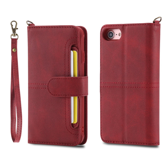 For iPhone 6 / 7 / 8 Multifunctional Detachable Magnetic Horizontal Flip Leather Case with Card Slots & Holder & Wallet & Photo Frame(Red) - More iPhone Cases by buy2fix | Online Shopping UK | buy2fix