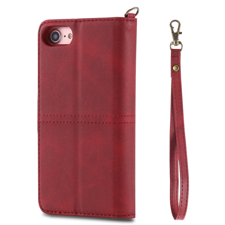 For iPhone 6 / 7 / 8 Multifunctional Detachable Magnetic Horizontal Flip Leather Case with Card Slots & Holder & Wallet & Photo Frame(Red) - More iPhone Cases by buy2fix | Online Shopping UK | buy2fix