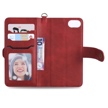For iPhone 6 / 7 / 8 Multifunctional Detachable Magnetic Horizontal Flip Leather Case with Card Slots & Holder & Wallet & Photo Frame(Red) - More iPhone Cases by buy2fix | Online Shopping UK | buy2fix