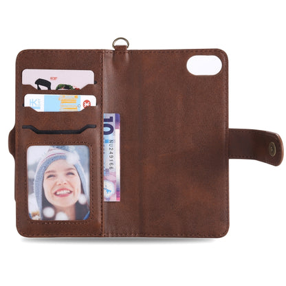 For iPhone 6 / 7 / 8 Multifunctional Detachable Magnetic Horizontal Flip Leather Case with Card Slots & Holder & Wallet & Photo Frame(Coffee) - More iPhone Cases by buy2fix | Online Shopping UK | buy2fix