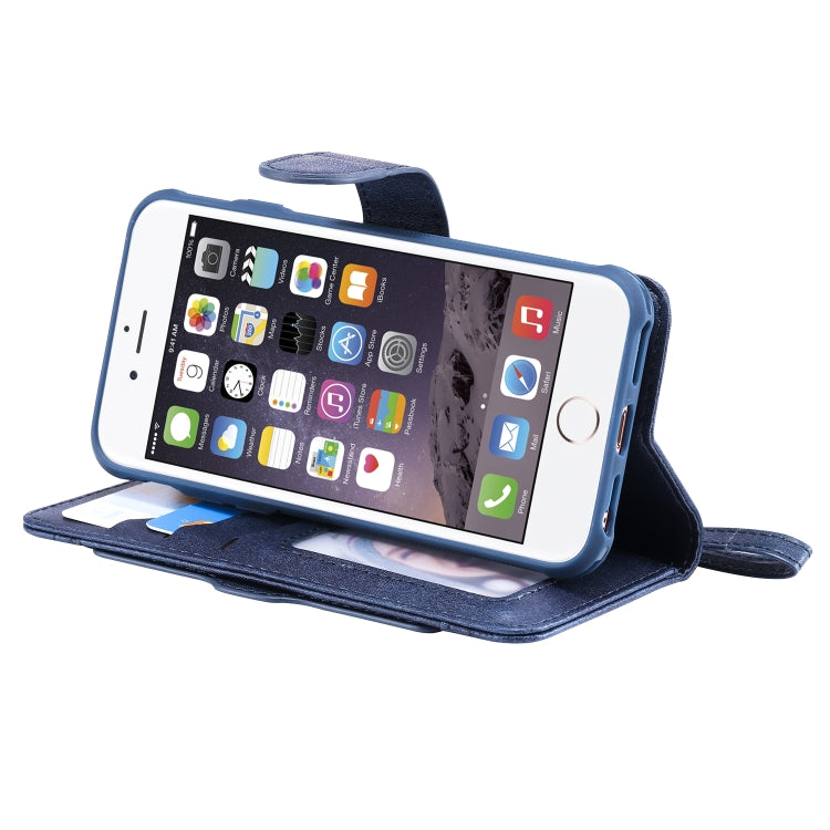 For iPhone 6 / 7 / 8 Multifunctional Detachable Magnetic Horizontal Flip Leather Case with Card Slots & Holder & Wallet & Photo Frame(Blue) - More iPhone Cases by buy2fix | Online Shopping UK | buy2fix