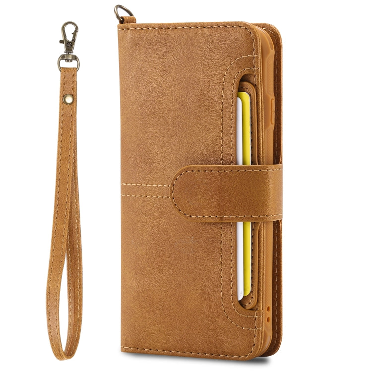 For iPhone 6 / 7 / 8 Multifunctional Detachable Magnetic Horizontal Flip Leather Case with Card Slots & Holder & Wallet & Photo Frame(Brown) - More iPhone Cases by buy2fix | Online Shopping UK | buy2fix