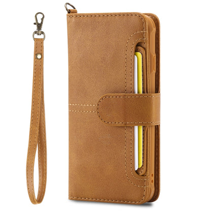 For iPhone 6 / 7 / 8 Multifunctional Detachable Magnetic Horizontal Flip Leather Case with Card Slots & Holder & Wallet & Photo Frame(Brown) - More iPhone Cases by buy2fix | Online Shopping UK | buy2fix