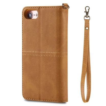 For iPhone 6 / 7 / 8 Multifunctional Detachable Magnetic Horizontal Flip Leather Case with Card Slots & Holder & Wallet & Photo Frame(Brown) - More iPhone Cases by buy2fix | Online Shopping UK | buy2fix