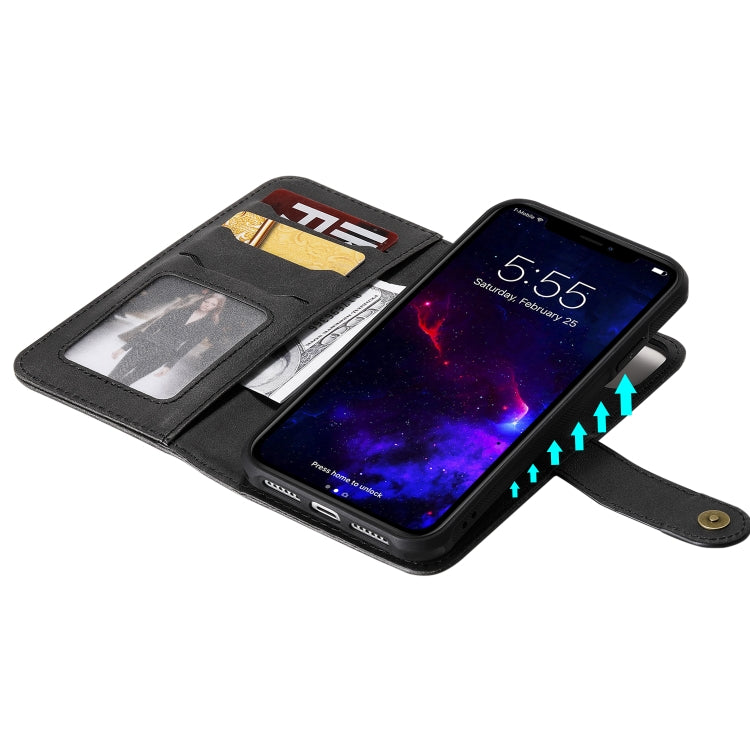 For iPhone 11 Multifunctional Detachable Magnetic Horizontal Flip Leather Case with Card Slots & Holder & Wallet & Photo Frame(Black) - iPhone 11 Cases by buy2fix | Online Shopping UK | buy2fix