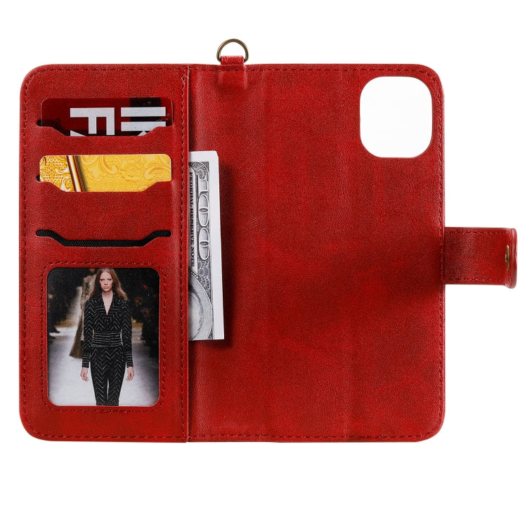 For iPhone 11 Multifunctional Detachable Magnetic Horizontal Flip Leather Case with Card Slots & Holder & Wallet & Photo Frame(Red) - iPhone 11 Cases by buy2fix | Online Shopping UK | buy2fix