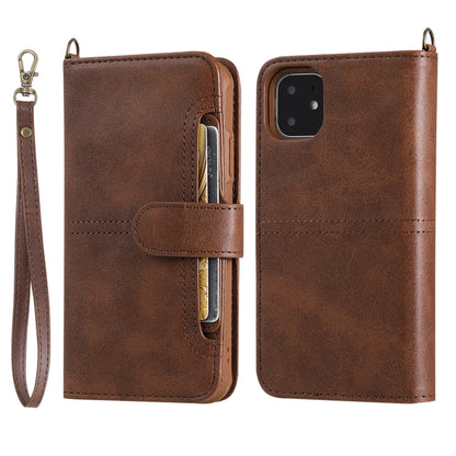For iPhone 11 Multifunctional Detachable Magnetic Horizontal Flip Leather Case with Card Slots & Holder & Wallet & Photo Frame(Coffee) - iPhone 11 Cases by buy2fix | Online Shopping UK | buy2fix