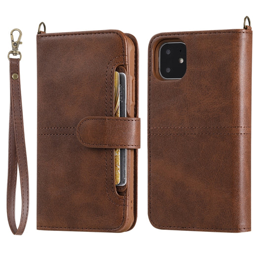 For iPhone 11 Multifunctional Detachable Magnetic Horizontal Flip Leather Case with Card Slots & Holder & Wallet & Photo Frame(Coffee) - iPhone 11 Cases by buy2fix | Online Shopping UK | buy2fix