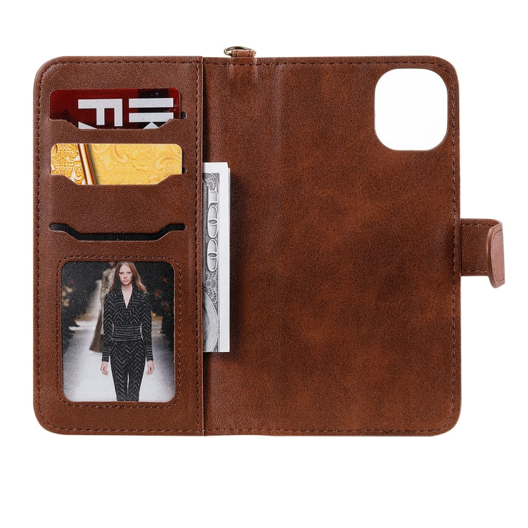 For iPhone 11 Multifunctional Detachable Magnetic Horizontal Flip Leather Case with Card Slots & Holder & Wallet & Photo Frame(Coffee) - iPhone 11 Cases by buy2fix | Online Shopping UK | buy2fix