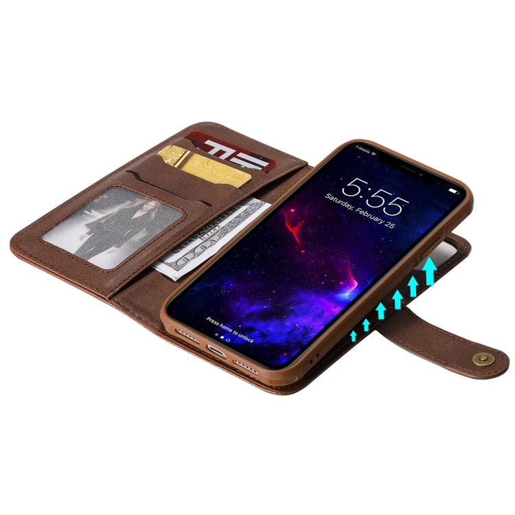 For iPhone 11 Multifunctional Detachable Magnetic Horizontal Flip Leather Case with Card Slots & Holder & Wallet & Photo Frame(Coffee) - iPhone 11 Cases by buy2fix | Online Shopping UK | buy2fix