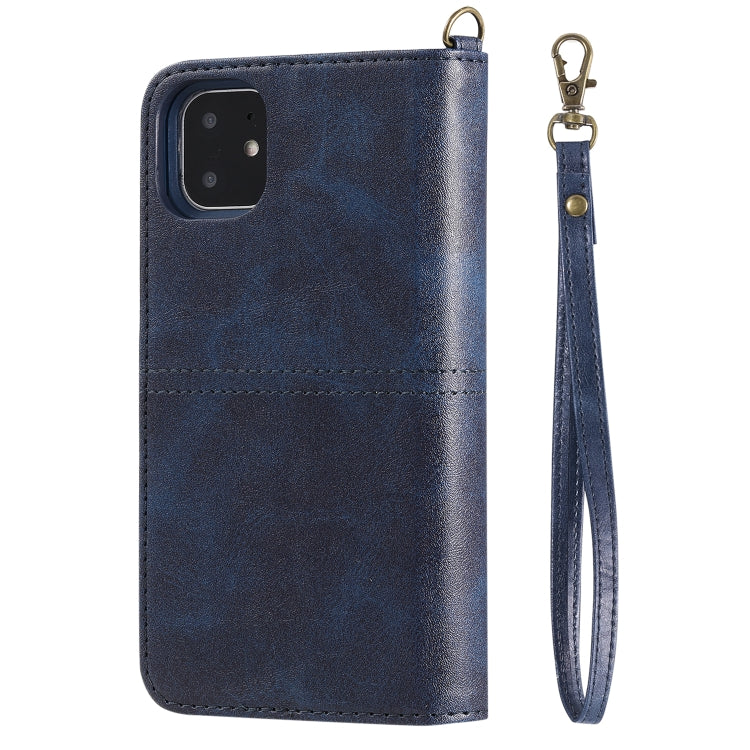 For iPhone 11 Multifunctional Detachable Magnetic Horizontal Flip Leather Case with Card Slots & Holder & Wallet & Photo Frame(Blue) - iPhone 11 Cases by buy2fix | Online Shopping UK | buy2fix