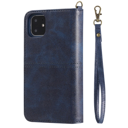 For iPhone 11 Multifunctional Detachable Magnetic Horizontal Flip Leather Case with Card Slots & Holder & Wallet & Photo Frame(Blue) - iPhone 11 Cases by buy2fix | Online Shopping UK | buy2fix