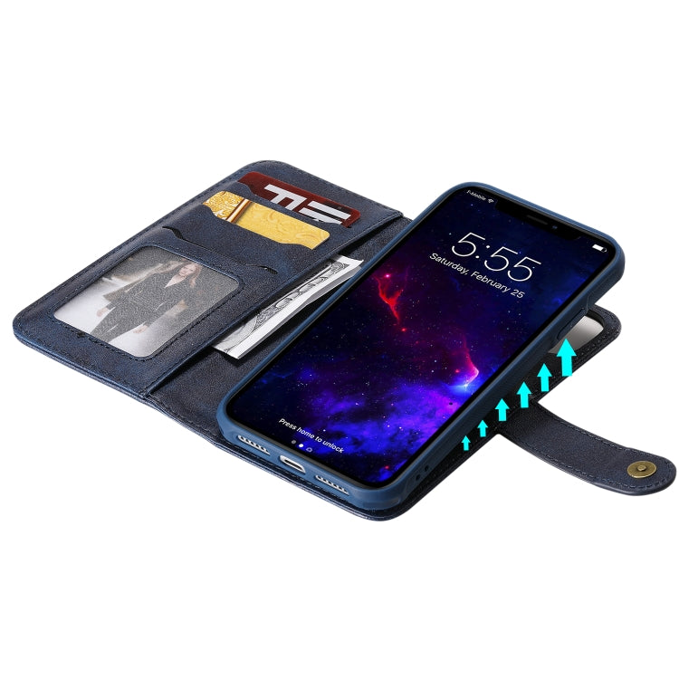 For iPhone 11 Multifunctional Detachable Magnetic Horizontal Flip Leather Case with Card Slots & Holder & Wallet & Photo Frame(Blue) - iPhone 11 Cases by buy2fix | Online Shopping UK | buy2fix