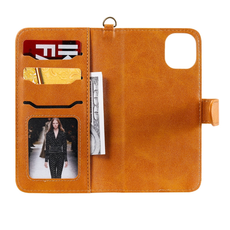 For iPhone 11 Multifunctional Detachable Magnetic Horizontal Flip Leather Case with Card Slots & Holder & Wallet & Photo Frame(Brown) - iPhone 11 Cases by buy2fix | Online Shopping UK | buy2fix