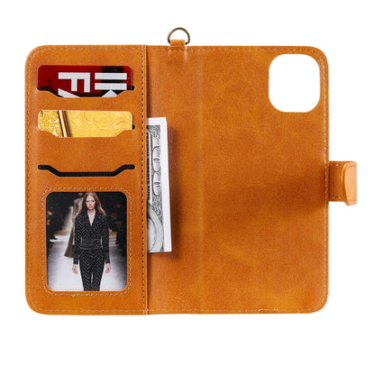 For iPhone 11 Multifunctional Detachable Magnetic Horizontal Flip Leather Case with Card Slots & Holder & Wallet & Photo Frame(Brown) - iPhone 11 Cases by buy2fix | Online Shopping UK | buy2fix