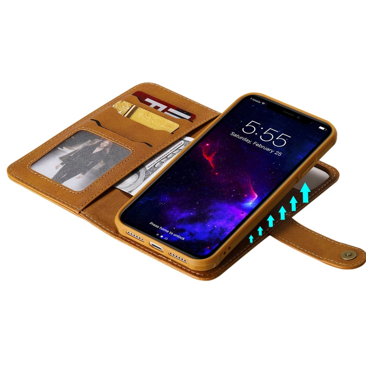 For iPhone 11 Multifunctional Detachable Magnetic Horizontal Flip Leather Case with Card Slots & Holder & Wallet & Photo Frame(Brown) - iPhone 11 Cases by buy2fix | Online Shopping UK | buy2fix