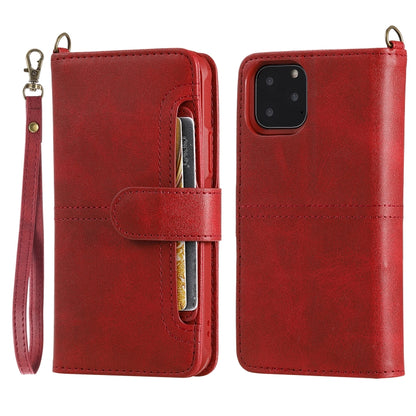 For iPhone 11 Pro Multifunctional Detachable Magnetic Horizontal Flip Leather Case with Card Slots & Holder & Wallet & Photo Frame(Red) - iPhone 11 Pro Cases by buy2fix | Online Shopping UK | buy2fix