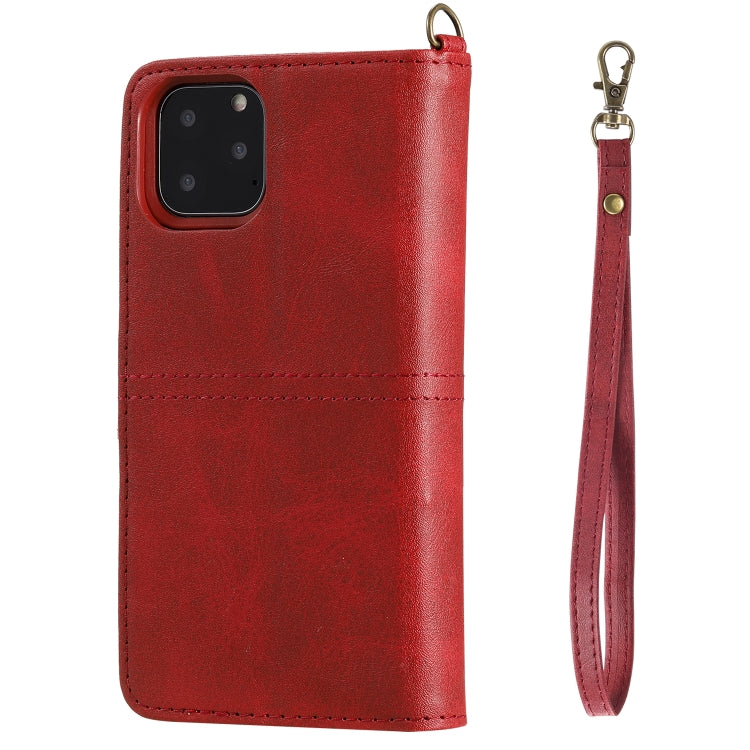 For iPhone 11 Pro Multifunctional Detachable Magnetic Horizontal Flip Leather Case with Card Slots & Holder & Wallet & Photo Frame(Red) - iPhone 11 Pro Cases by buy2fix | Online Shopping UK | buy2fix