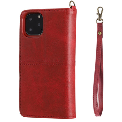 For iPhone 11 Pro Multifunctional Detachable Magnetic Horizontal Flip Leather Case with Card Slots & Holder & Wallet & Photo Frame(Red) - iPhone 11 Pro Cases by buy2fix | Online Shopping UK | buy2fix