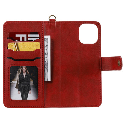 For iPhone 11 Pro Multifunctional Detachable Magnetic Horizontal Flip Leather Case with Card Slots & Holder & Wallet & Photo Frame(Red) - iPhone 11 Pro Cases by buy2fix | Online Shopping UK | buy2fix