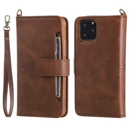 For iPhone 11 Pro Multifunctional Detachable Magnetic Horizontal Flip Leather Case with Card Slots & Holder & Wallet & Photo Frame(Coffee) - iPhone 11 Pro Cases by buy2fix | Online Shopping UK | buy2fix