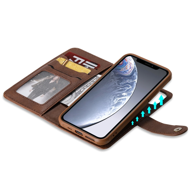 For iPhone 11 Pro Multifunctional Detachable Magnetic Horizontal Flip Leather Case with Card Slots & Holder & Wallet & Photo Frame(Coffee) - iPhone 11 Pro Cases by buy2fix | Online Shopping UK | buy2fix