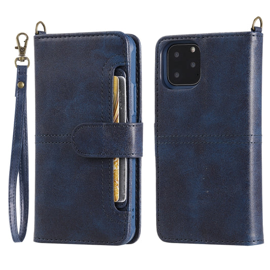 For iPhone 11 Pro Multifunctional Detachable Magnetic Horizontal Flip Leather Case with Card Slots & Holder & Wallet & Photo Frame(Blue) - iPhone 11 Pro Cases by buy2fix | Online Shopping UK | buy2fix