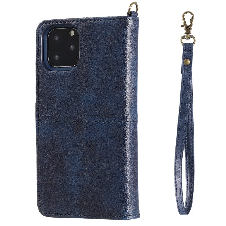For iPhone 11 Pro Multifunctional Detachable Magnetic Horizontal Flip Leather Case with Card Slots & Holder & Wallet & Photo Frame(Blue) - iPhone 11 Pro Cases by buy2fix | Online Shopping UK | buy2fix