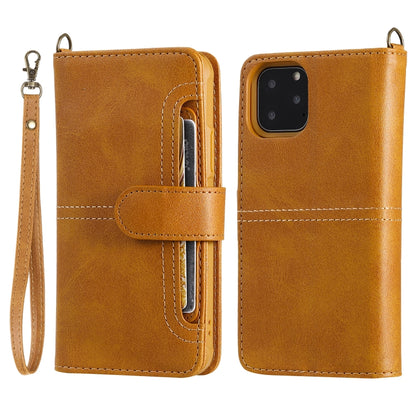 For iPhone 11 Pro Multifunctional Detachable Magnetic Horizontal Flip Leather Case with Card Slots & Holder & Wallet & Photo Frame(Brown) - iPhone 11 Pro Cases by buy2fix | Online Shopping UK | buy2fix