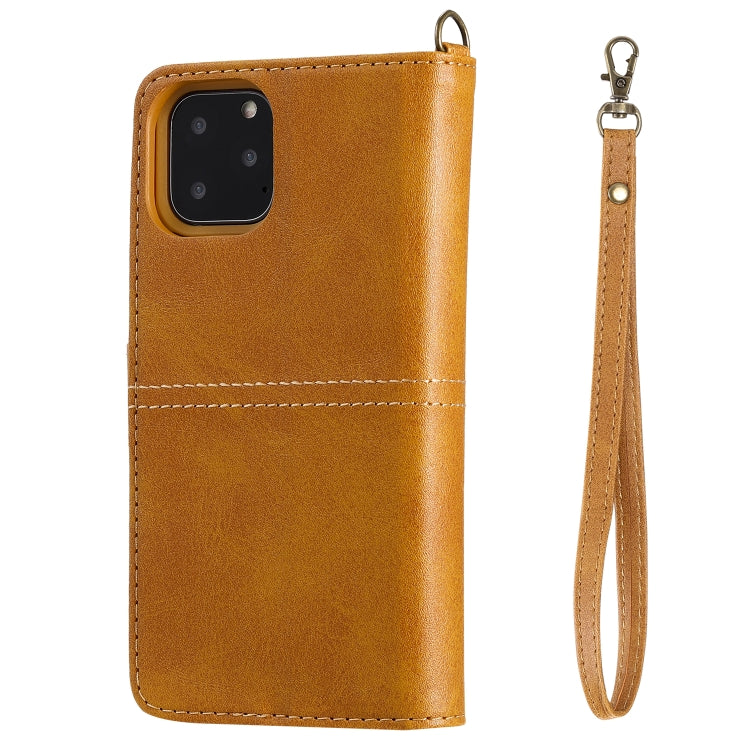 For iPhone 11 Pro Multifunctional Detachable Magnetic Horizontal Flip Leather Case with Card Slots & Holder & Wallet & Photo Frame(Brown) - iPhone 11 Pro Cases by buy2fix | Online Shopping UK | buy2fix