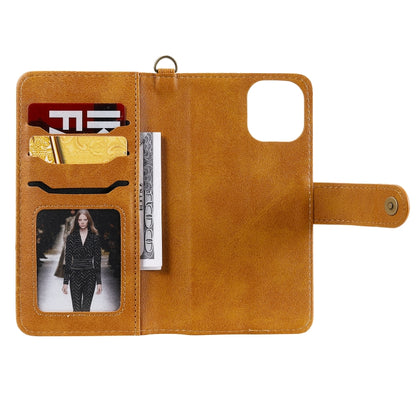 For iPhone 11 Pro Multifunctional Detachable Magnetic Horizontal Flip Leather Case with Card Slots & Holder & Wallet & Photo Frame(Brown) - iPhone 11 Pro Cases by buy2fix | Online Shopping UK | buy2fix