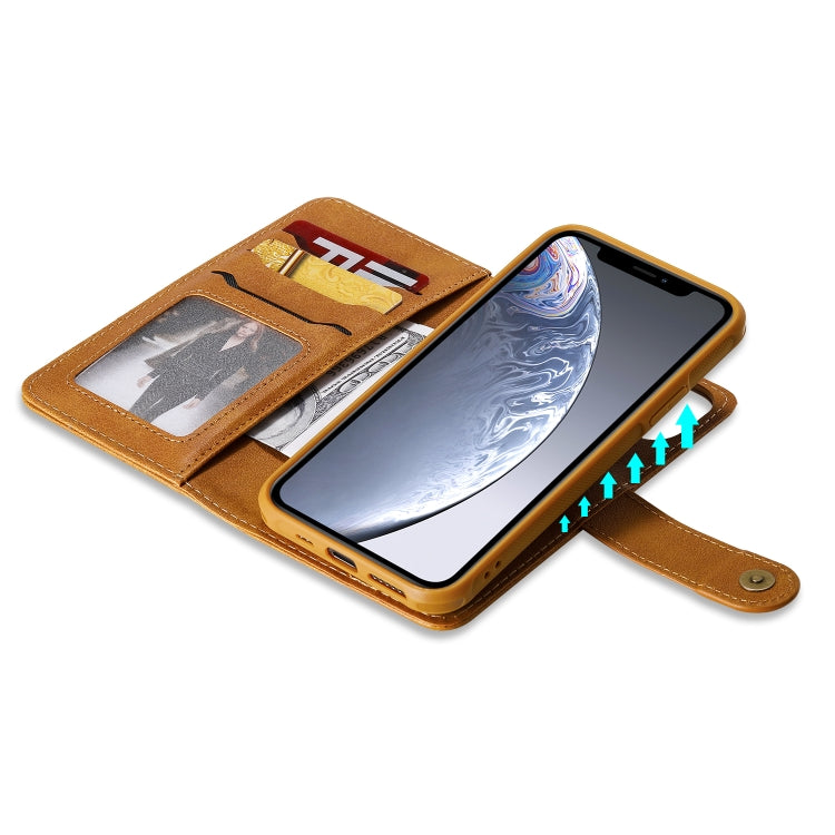 For iPhone 11 Pro Multifunctional Detachable Magnetic Horizontal Flip Leather Case with Card Slots & Holder & Wallet & Photo Frame(Brown) - iPhone 11 Pro Cases by buy2fix | Online Shopping UK | buy2fix
